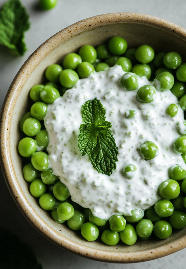 Piselli surgelati al vapore con salsa di yogurt e menta - Bonduelle