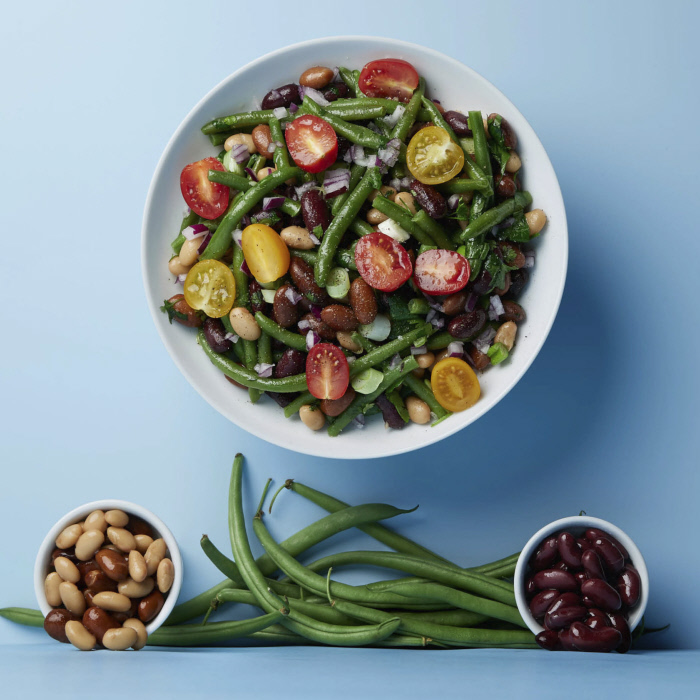 Insalata di fagiolini, pomodori e fagioli