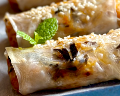 Involtini Primavera con carne, verdure e lenticchie al forno