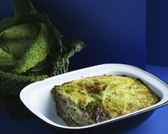 Timballo di riso con cavolo verza e carne