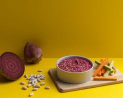 Hummus con barbabietola e fagioli