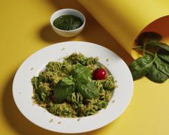 Pasta al pesto di spinaci