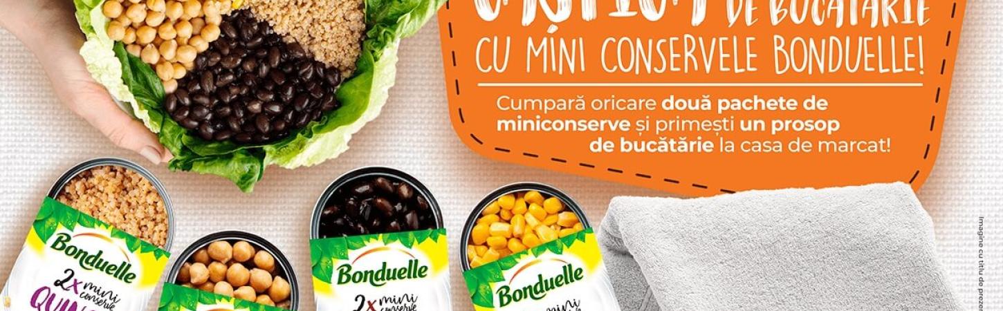 Campanie promoțională „Câștiga un prosop de bucătărie cu miniconservele Bonduelle!”