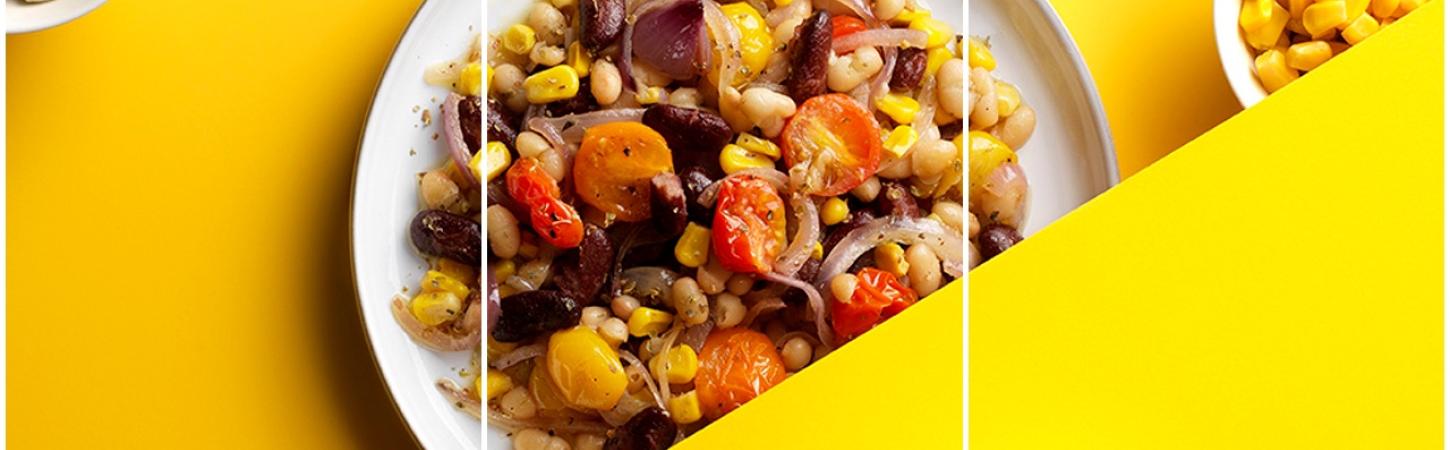 Succotash cu porumb și două tipuri de fasole