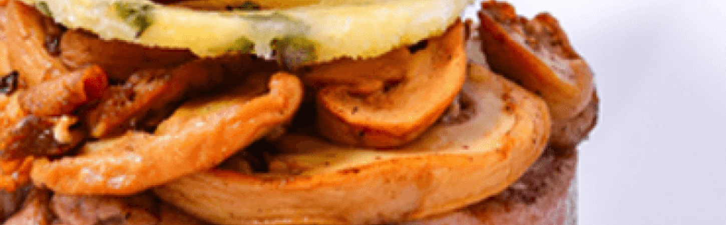 Čips Millefeuillea od govedine, gljiva i parmezana