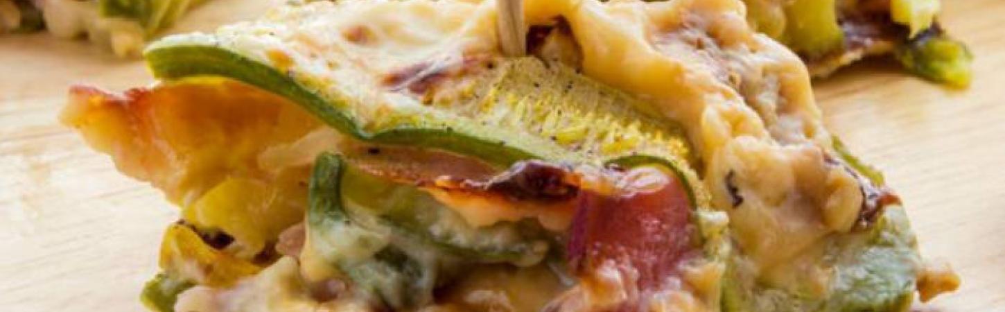 Revuelto de calabacín y bacon casero
