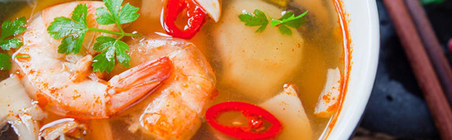 Tom Yum: Sopa de langostinos picante