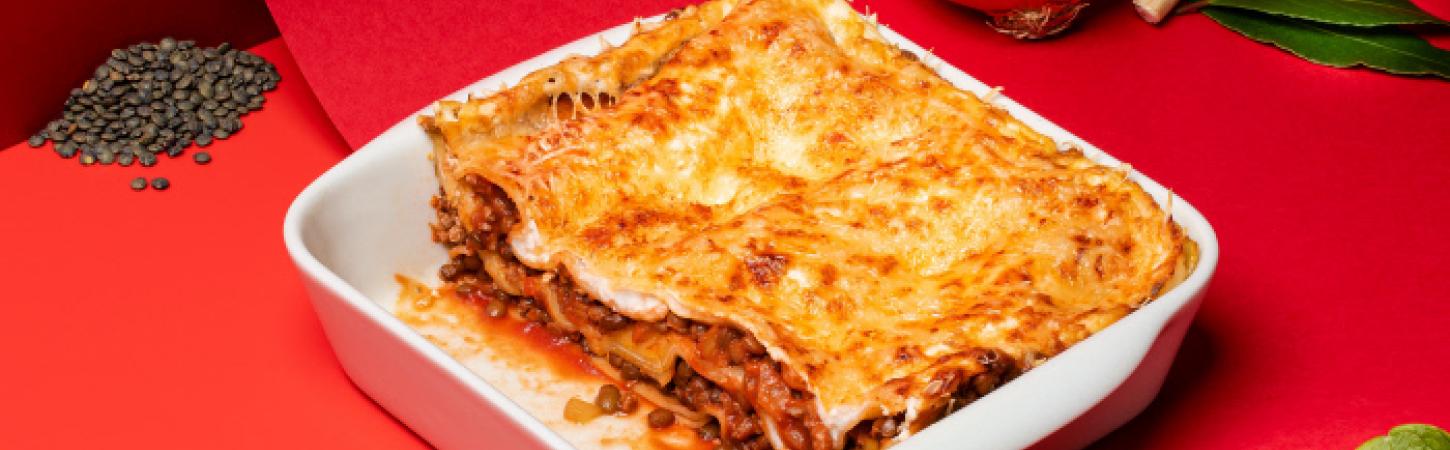 Lasagne al ragù con lenticchie