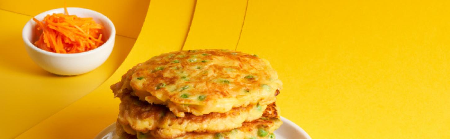 Burkānu un zirnīšu pankūkas
