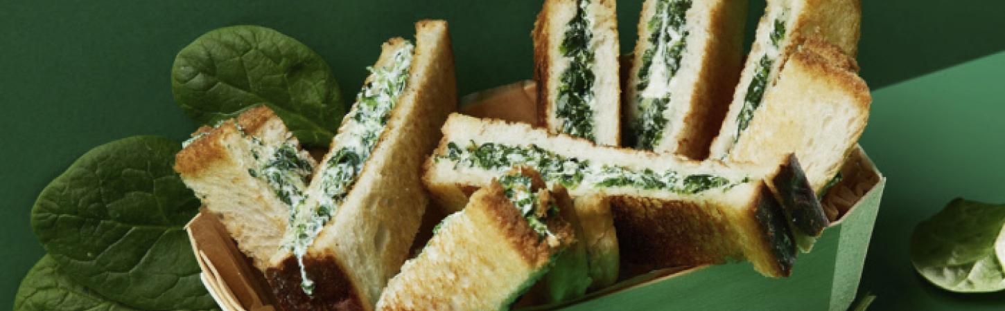 Croque Monsieur con spinaci e formaggio di capra