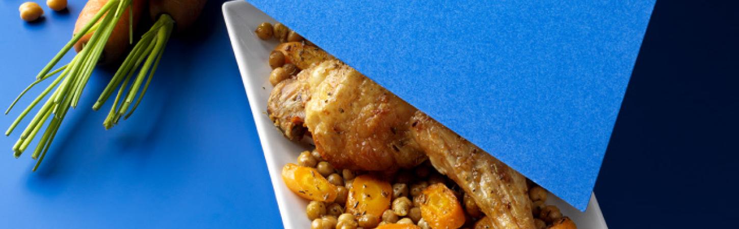 Pollo con ceci e carote